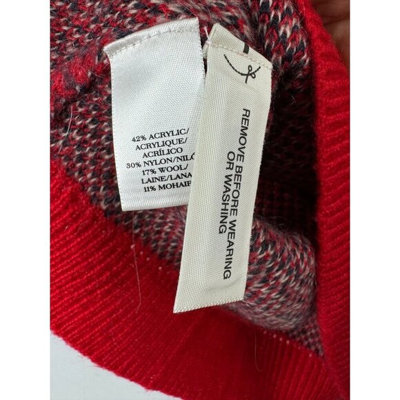 Ann Taylor Size Small Red Plaid Sweater Wool Mohair blend - Picture 5 of 5